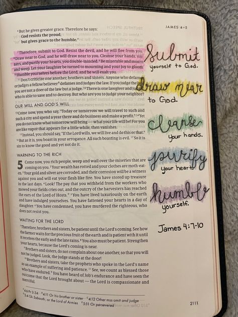 James 4 Bible Journaling, Book Of James Bible Journaling, James Bible Journaling, Booklet Ideas, James 4 7, Bible Studying, Bible Journaling For Beginners, Journal Drawing, Creative Bible