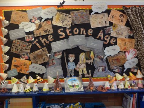 Stone Age Display – Knypersley First School | Biddulph | Staffordshire Stone Age Ks2, All About Me Display, Classroom Displays Ks2, Stone Age Display, Stone Age Boy, Stone Age Activities, Display Boards For School, Teaching Displays, Stone Age Art