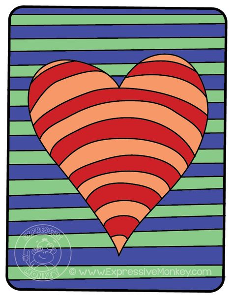 Easy Op Art, Bridget Riley Op Art, Op Art Projects, Elements Of Art Color, Op Art Lessons, Holiday Art Projects, Art Optical, Color Study, Art Heart