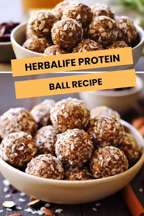 Herbalife Protein Ball Recipe Herbalife Protein Powder, Protein Ball Recipes, Herbalife Protein, Energy Tea Recipes, Protein Balls Recipes, Ball Recipes, Healthy Protein Snacks, Herbalife Recipes, Protein Bites