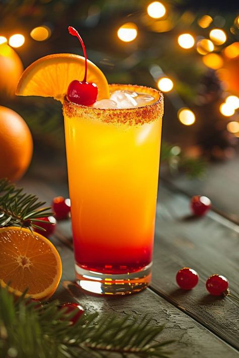 Tequila Orange Juice, Tequila Sunrise Recipe, Tequila Sunset, Citrus Garnish, Booze Drink, Fortified Wine, Refreshing Cocktail, Summer Gathering, Tequila Sunrise