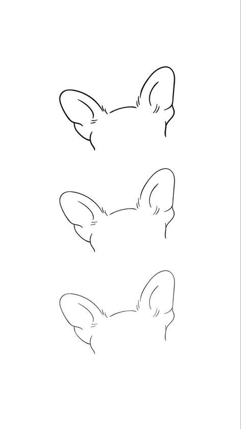 Thin lines dog earsshape Tattoo Black Dog Ear Shape Tattoo, French Bulldog Ears Outline Tattoo, French Bulldog Ear Tattoo, Frenchie Ears Outline Tattoo, Frenchie Silhouette Tattoo, Frenchie Outline Tattoo, Frenchie Ears Tattoo, Dog Silloettes Tattoo, French Bulldog Ears Tattoo