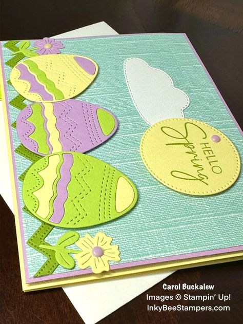 Pretty Pool, Stampin Up Easter, Eggs Image, Egg Card, Easter Cards Handmade, Easter Flowers, Spring Cards, Designer Series Paper, Coloring Eggs