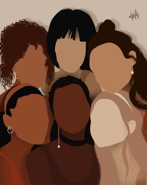 Diverse Women Art, Group Of Women Art, Cultural Diversity Drawing, Diversity And Inclusion Aesthetic, Inclusivity Aesthetic, Diversity And Inclusion Art, Diversity Painting, Diversity Aesthetic, Inclusive Aesthetic