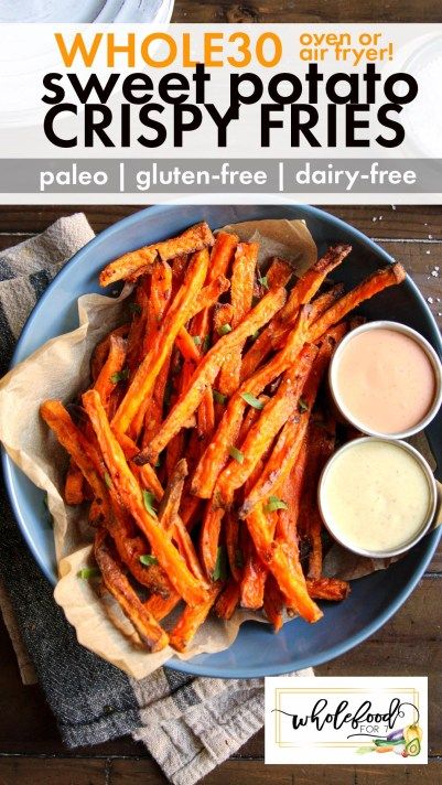 Whole 30 Fries, Whole30 Sweet Potato Fries, Gluten Free Potato Recipes, Paleo Sweet Potato Fries, Hashimotos Disease Recipes, Plant Based Whole 30, Whole 30 Sides, Homemade Sweet Potato Fries, Dairy Free Dinners