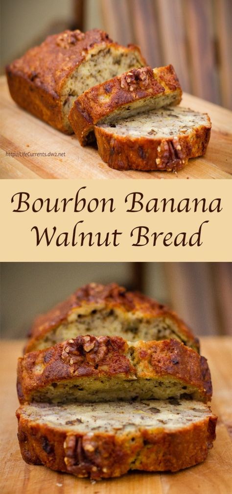 Bourbon Banana Bread, Walnut Bread Recipe, Cherry Bread, Banana Walnut Bread, Special Breakfast, Walnut Bread, Banana Walnut, Banana Bread Recipe, Bread Recipes Sweet