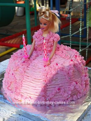 Homemade Barbie Doll Birthday Cake: I made this Barbie Doll birthday cake for my granddaughter’s 2nd birthday. I bought 2 packets of cake mix, margarine and icing sugar. I baked the cake Barbie Doll Bundt Cake, Barbie Doll Birthday Cake, Doll Birthday Cake, Pink Buttercream, Barbie Doll Cakes, For My Granddaughter, Butter Icing, Memory Bears, Barbie Birthday Party