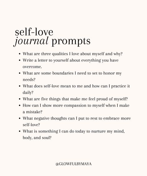 journal prompts • self-love journal prompts to soften #selflove #selflovejourney #selfloverituals #selfcare #selfcarerituals #selfacceptance #lawofassumption #meditation #affirmations #healing #healingfromwithin #goddessenergy #softlife #mindsetshifts #highestvibration #highestself • glowfulbymaya Journal Prompts When Feeling Down, Self Love Journal Prompts Writing Ideas, Self Love Journaling Prompts, Self Love Jar Ideas, Journey To Self Love, Self Love Practice Ideas, Self Love Exercises Journal, Journal Prompts For Healing And Growth, Self Acceptance Journal Prompts