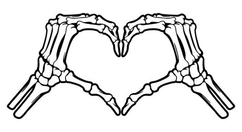 Hand Tattoos Skeleton, Drawing Ideas Skeleton, Tattoos Skeleton, Best Hand Tattoos, Hand Heart Tattoo, Skeleton Hands Drawing, Bone Hand, Shape Tattoo, Heart Vector