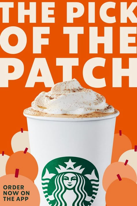 Starbucks Poster, Starbucks Fall Drinks, Pumpkin Drinks, Drink Poster, Starbucks Halloween, Pizza Design, Instagram Graphics, Drinks Design, App For Android