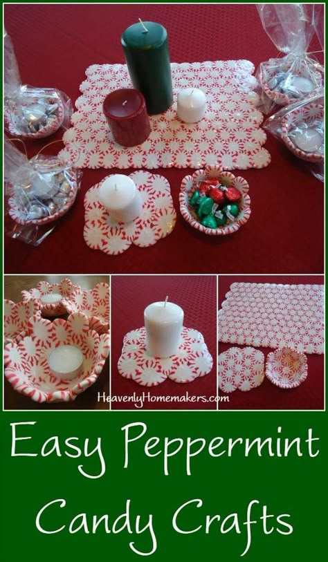 Candy Craft Ideas, Peppermint Candy Crafts, Peppermint Candy Bowl, Candy Bar Gifts, Christmas Candy Bar, Christmas Candy Easy, Frozen Hashbrowns, Christmas Socks Gift, Gifts Homemade