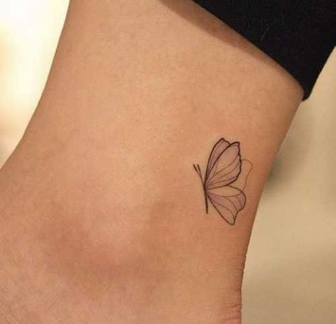 29 Tiny Butterfly Tattoo Ideas Tiny Butterfly Tattoos For Women, Ankle Tattoo Butterfly, Small Delicate Tattoo, Small Butterfly Tattoos For Women, Tiny Butterfly Tattoo Simple, Butterfly Tattoo Ankle, Mini Butterfly Tattoo, Butterfly Ankle Tattoo, Butterfly Tattoo Simple