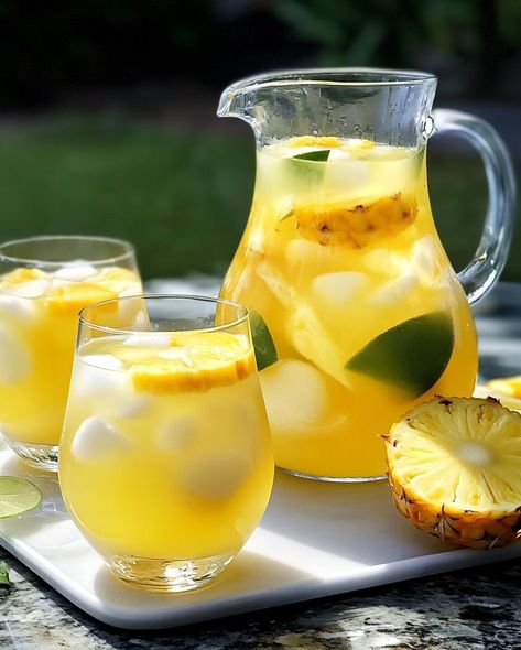 Pineapple Sangria - recipeamelia.com Pineapple Sangria, Pineapple Wine, Martini Recipes Vodka, Fresh Pineapple, Martini Recipes, Tropical Drink, Sangria, Wine Recipes, Hot Summer