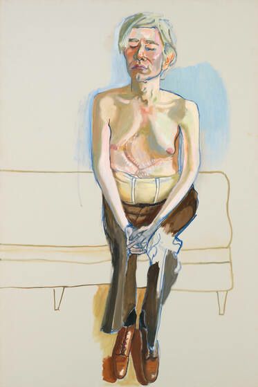 Dubbed by an art critic a "collector of souls," Alice Neel portrayed an extraordinary variety of sitters, from the anonymous to the highly recognizable, as in this portrait of the renowned Pop artist Andy Warhol. Here, Neel captures the vulnerability of an artist whose work and public persona were famous for their cool detachment. When in public, Warhol typically cloaked himself in a variety of guises—wigs, makeup, sunglasses, and a practiced air of disinterestedness. He once remarked, “Nudity Alice Neel, Marlene Dumas, Warhol Art, Galleria D'arte, Portrait Artists, Whitney Museum, Upper West Side, Portrait Paintings, Women Artists