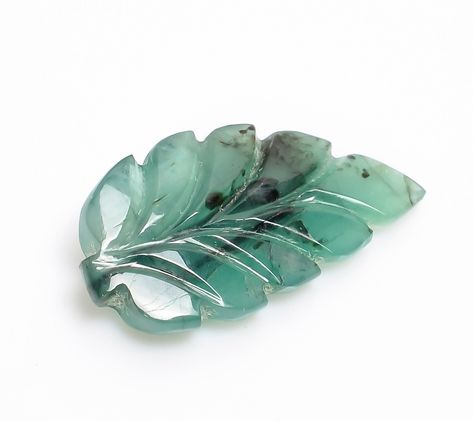 Natural Emerald Leaf Carved Gemstone, Green Loose Gemstone For Pendant Making, Designer Gemstone, Home Décor Crystal, 20X11X3 mm, 4 Ct. by TheOceangemsStudio on Etsy Carving Stone Jewellery, Carved Gemstones, Leaf Carving, Gems Art, Picture Style, Zambian Emerald, Carved Stone, Leaf Coloring, Emerald Engagement