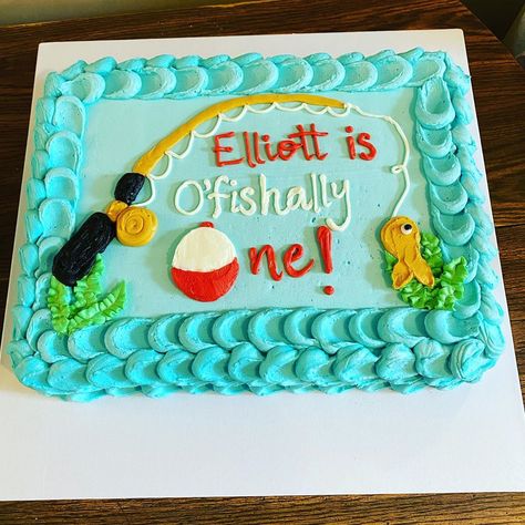 Ofishally One Sheet Cake, The Big One Fishing Birthday Cake, Oh Fishally One Birthday Cake, I Fishally One, O’fishally One Birthday Party, Offishially One Birthday Food, O Fish Ally One Cookies, O Fish Ally One Birthday Cakes, O Fish Ally One Birthday Cake Smash