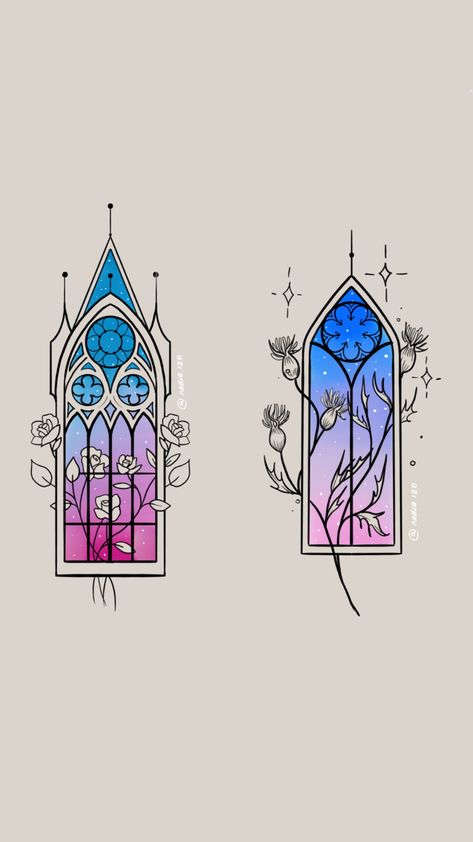 Gothic sketch for tattoo 🖤 #tattoo #gothicbeauty #gothicart #gothicstyle #arttattoo #tattooideas #tattoosforwomen Stained Glass Art Tattoo, Colorful Gothic Tattoo, Stained Glass Bullet Journal, Stained Glass Art Drawing, Gothic Window Tattoo Design, Victorian House Tattoo, Cathedral Window Tattoo, Stain Glass Tattoo, Decorate Kindle