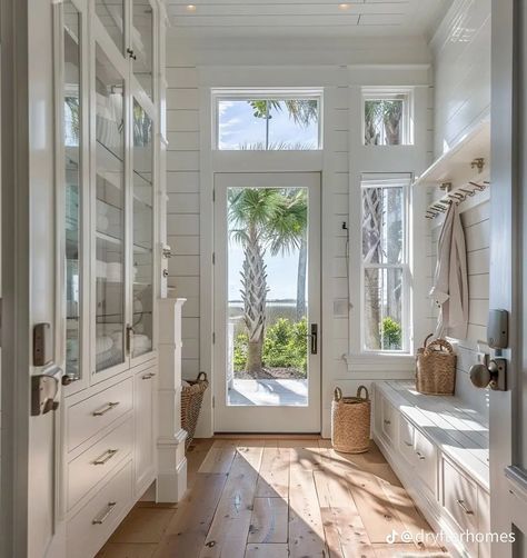 Beach House Entry Way, Beach House Mudroom, Contemporary Kitchen Design Ideas, Pantry Door Ideas, Welcoming Entryway, Dream Life House, Dream Beach Houses, Cape House, Kitchen Transformation