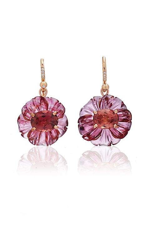 One-Of-A-Kind 18K Rose Gold Pink Tourmaline Carved Flowers Earrings by IRENE NEUWIRTH for Preorder on Moda Operandi Anna Hu, Irene Neuwirth Jewelry, Carved Flowers, Flowers Earrings, Irene Neuwirth, Rose Gold Pink, White Gold Earrings, Sapphire Earrings, Pink Tourmaline