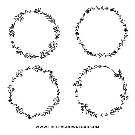 Free Svg Floral Wreath, Svg Circle Borders Free, Floral Svg Free Cricut, Free Wreath Printables, Free Svg Wreath, Wreath Svg Free Cricut, Wreath Svg Free, Floral Wreath Svg Free, Botanical Svg Free