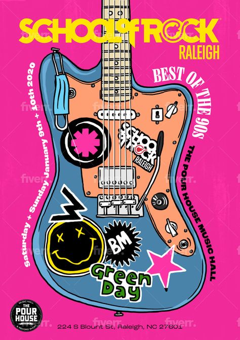 I will design your event poster Rockstar Poster Design, Music Graphic Design Poster, Guitar Poster Design, Rock Music Illustration, School Of Rock Poster, Music Poster Graphic Design, Music Day Poster, Concert Graphic Design, Music Event Poster Design