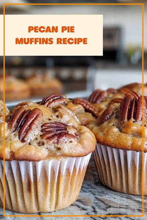 Deliciously made Pecan Pie Muffins, the perfect breakfast or dessert option, featuring a rich pecan flavor. This pin showcases a scrumptious muffin that brings together the essence of classic pecan pie with a fun twist, using 1 image. Pecan Pie Muffins Recipe, Banana Pecan Muffins, Pecan Muffins Recipe, Flavored Breads, Easy Fast Recipes, Hawaiian Banana Bread, Pecan Pie Muffins, Classic Pecan Pie, Pie Muffins