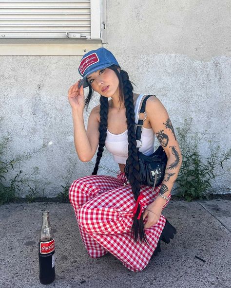 Lara in pigtails is def a power move @miranda.rothchild wearing Lara in shade Black Brown #pigtails #trendinghairstyles #trendinghair #hairstyling #braidedhairstyles Red Checkered Pants, Brown Pigtails, Checkered Pants, Red Checkered, Trending Hairstyles, Long Braids, Hair Goals, Hair Trends, Hair Inspo