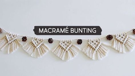 Day 1 | DIY Macramé Bunting - YouTube Macrame Bunting, Bunting Diy, Diy Cans, Diy Macrame, Macrame Diy, Bunting, The 3, Diy Ideas, Macrame