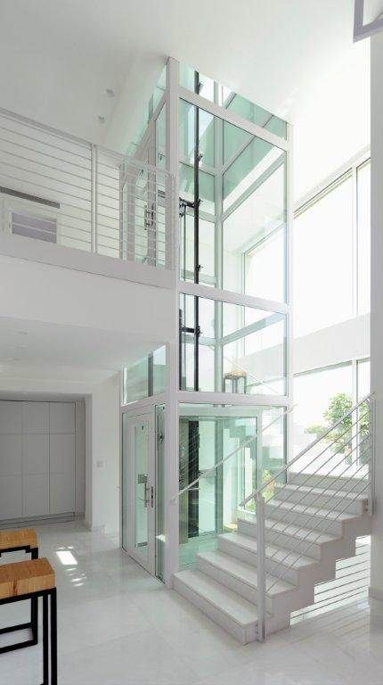 House Plans With Elevators, House With Elevator, Residential Elevators, Practical House, House Lift, Elevator Interior, Glass Lift, Elevator Design, Glass Elevator