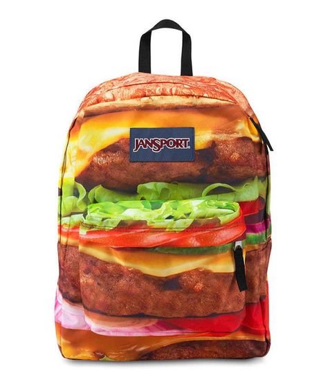 Feast your eyes on this Jansport high stakes backpack in cheeseburger print from Kohl's for $55. Cheeseburger Backpack, Mochila Jansport, Backpack Jansport, Day Hiking, Knapsack Bag, Orange Backpacks, Cheese Burger, Rucksack Bag, Pad Bag