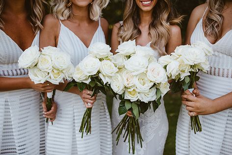 Hello May · DAVID + GEORGIA Long Stem Bouquet, Rose Bridesmaid Bouquet, Botanical Arrangements, Brides Flowers Bouquet, Reception Florals, White Rose Wedding Bouquet, Bridesmaid Bouquet White, Nz Wedding, Flower Board