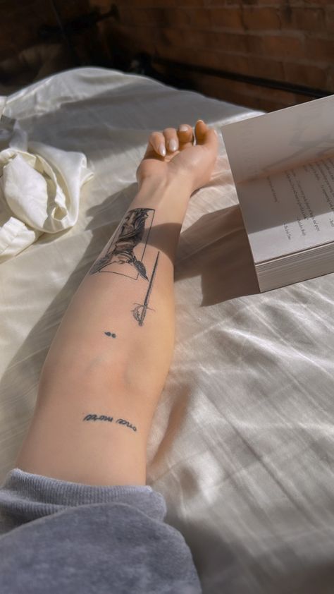 female arm tattoos tattoos Arm Of Tattoos, Aesthetic Tattoos Forearm, Arm Scattered Tattoos, Tattoo Female Arms, Both Arm Tattoos, Rectangle Arm Tattoo, Tattoo Arm Female, Patch Work Tattoos Women Aesthetic, Tattooed Sleeves Women