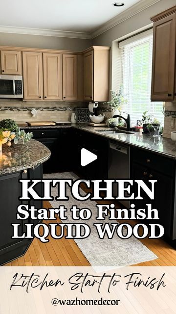 MICHELLE | Neutral Modern Home on Instagram: "Comment LINK for products used for this liquid wood transformation! NO SANDING!!🤯  Follow for more budget friendly DIYs and tips along the way!!  New project reveal coming Monday!! What do you think it is?!?!?  #liquidwood #stain #beforeandafter #kitchen #cabinets #kitchenisland #myhome #myhomeproject #diy #diyhome #diyprojects #cabinetideas #cabinet #stainideas #homeideas #transformation #budgetfriendly #budgetfriendlydiy #youcandoit #onabudget #easy #tutorial #tipsandtricks #hack #cabinethacks" Neutral Modern Home, Minwax Provincial, Liquid Wood, Provincial Stain, Stair Well, Leftover Turkey Recipes, Bungalow Homes, Refinishing Cabinets, Wood Kitchen Cabinets