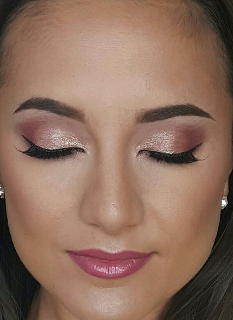 Rose  gold eyeshadow glowing sexy bridal makeup created by artist Corine Potter… Rose Gold Wedding Makeup, Gold Wedding Makeup, Mother Of Bride Makeup, Fresh Wedding Makeup, Perfect Wedding Makeup, Rose Gold Eye Makeup, Amazing Wedding Makeup, Beautiful Wedding Makeup, Make Up Gold