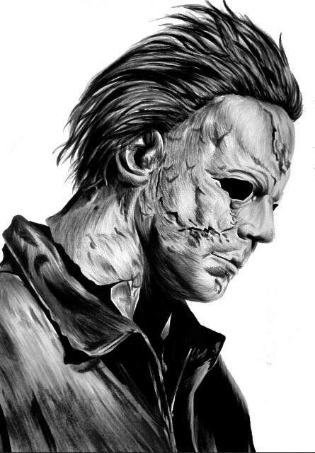 Rob Zombie Michael Myers, Michael Myers Drawing, Horror Drawings, Michael Myers Tattoo, Halloween Resurrection, Halloween H20, Skull Stencil, Horror Drawing, Halloween Iii