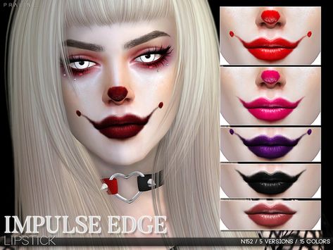 Pralinesims' Impulse Edge Lipstick N152 Los Sims 4 Mods, Sims 4 Cas Mods, Clown Nose, Makeup Cc, Sims 4 Anime, Sims 4 Cc Makeup, Sims 4 Cc Skin, Sims 4 Cc Folder, Sims4 Clothes