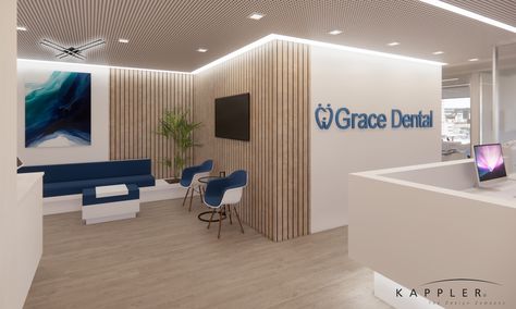 Dental Office Design Receptions, Reception Lobby Design, Waiting Room Design Reception Areas, Office Reception Area Design, Dental Reception, Modern Office Reception, Office Reception Design, Dentist Office Design, Waiting Room Design