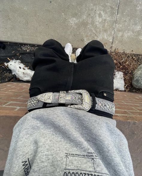 Bb Belt, Baggy Jeans, White, Black