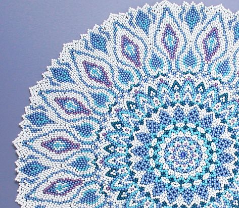 Bead Stitching Patterns, Free Seed Bead Patterns, Beaded Bracelets Patterns, Beaded Doilies, Seed Bead Patterns Free, Seed Bead Art, Bead Matted, Free Crochet Doily Patterns, Crochet Beaded Bracelets