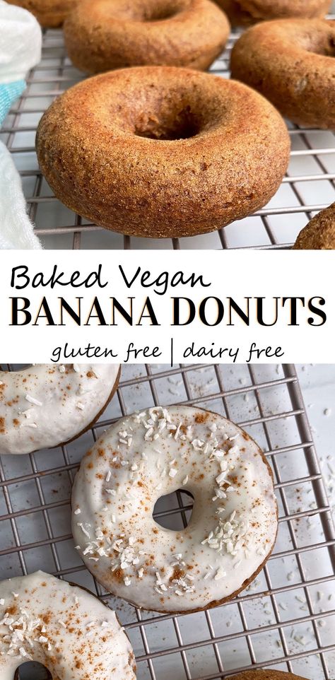 Vegan Breakfast Banana, Banana Protein Donut Recipe, Aip Donut Recipe, Healthy Breakfast Donut Recipe, Banana Paleo Recipes, Banana Donuts Baked Healthy, Almond Flour Baked Donut Recipe, Banana Donut Recipe, Cassava Flour Donut Recipe