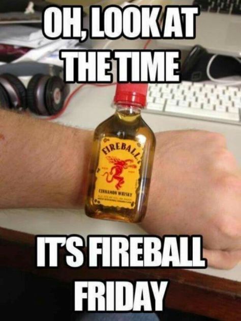 Fireball Friday Fireball Drinks, Whiskey Quotes, Thursday Humor, Fireball Whiskey, Friday Meme, Alcohol Quotes, Whiskey Girl, Funny Friday Memes, Friday Quotes Funny