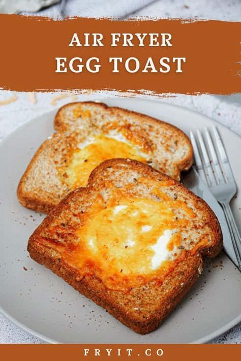 Eggs On Toast Air Fryer, Air Fryer Egg And Toast, Airfryer Eggs Recipes, Air Fryer Breakfast Recipes Eggs, Air Fryer Egg Toast, Egg Toast Air Fryer, Air Fryer Eggs, Recipes Airfryer, Air Fryer Sweet Potato Fries