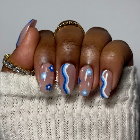 blue nails blue nail designs blue ombre nails blue summer nails blue nails acrylic blue nail art designs blue spring nails blue nailes blue nail ideas blue nail inspiration blue winter nail blue ombre nail blue fall nails blue and white nail blue nail acrylic blue nails summer blue nail color ideas blue and red nails blue trendy nails blue acrylic nails ideas blue and pink nails blue nail inspo blue nail art blue green nails blue almond nail blue nails with glitter blue almond nails Beach And 4th Of July Nails, Blue Vacay Nails, Pastel Fourth Of July Nails, Simple Fun Nail Art, Abba Inspired Nails, Builder Nail Designs, Mamma Mia Nails Acrylic, Fun Birthday Nail Designs, Mama Mia Nails Design