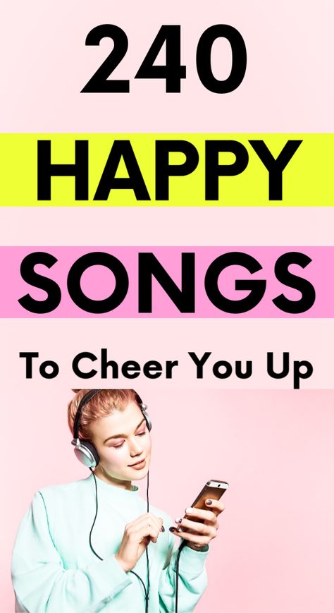 Playlists to listen to when feeling down. Feel good music. Happy songs. How to be happy. Self help. Good playlists to listen to. Happy songs playlist. Songs to listen to. Playlists to listen to. #music #playlist #songs Positive Songs Playlist, Easy Listening Playlist, Songs To Boost Your Mood, Uplifting Songs Playlists, Songs To Make You Happy, Uplifting Music Playlists, Feel Good Songs Happy, Theme Songs For Your Life, Playlists On Spotify To Listen To