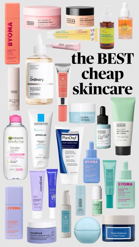 the BEST cheap skincare #beauty #skincare #cheap #inspo #wishlist #makeup #preppy #aesthetic #target #drugstore #clearskin #skin Skincare Cheap, Cheap Skincare, Makeup Preppy, Cheap Skin Care Products, 8 March, Cheap Beauty Products, Affordable Skin Care, Holistic Beauty, Preppy Aesthetic