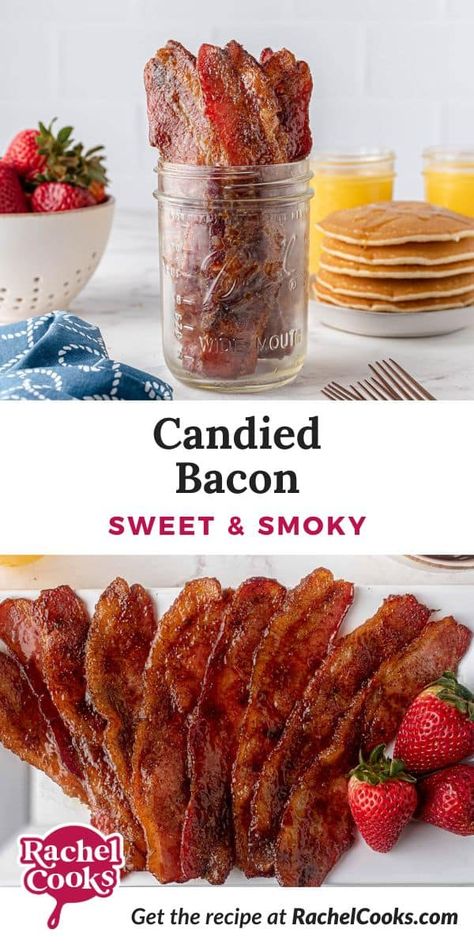 Candied Bacon Candied Bacon On A Stick, Candied Bacon Bits, Dunkin Snacking Bacon Recipe, Candied Bacon Appetizers, Flavored Bacon Recipes, Bacon Candy Recipe, Candies Bacon, Candy Bacon Recipe, Pork Candy