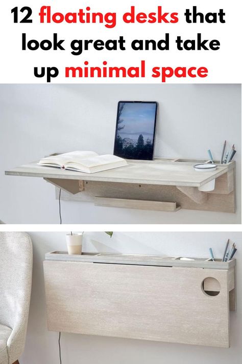 Study Table Design Ideas, Study Table With Bookshelf, Modern Study Table, Floating Corner Desk, Floating Wall Desk, Floating Desks, Study Table Design, Chair Study, Floating Shelf With Drawer