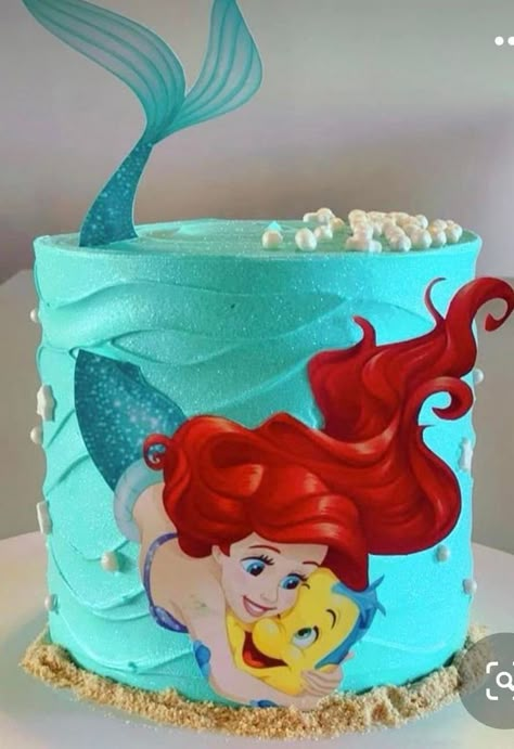 Arial Birthday Cake, Ariel Theme Cake, Rainbow Mermaid Cake, Little Mermaid Birthday Party Cake, Ariel Cake Ideas, The Little Mermaid Birthday Cake, Ariel The Little Mermaid Cake, Mermaid Cake Design, Ariel Cakes