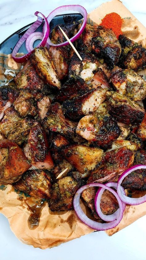 Carnivorous Diet, Grilling Recipes Pork, Nigerian Recipes, Africa Food, African Cooking, Baby Blanket Knitting, Food Receipt, Nigerian Food, Pork Recipe