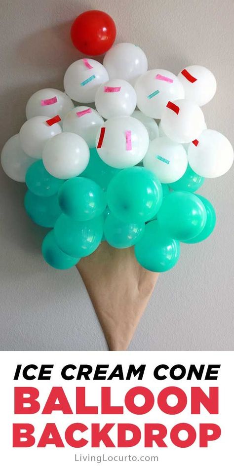 Ice Cream Parties, I’ve Cream Party Ideas, Ice Cream Party Table Decor, Ice Cream Social Party Ideas, Diy Balloon Backdrop, Ice Cream Social Ideas, Ice Cream Sundae Bar Ideas, Kids Ice Cream Party, Ice Cream Sundae Party